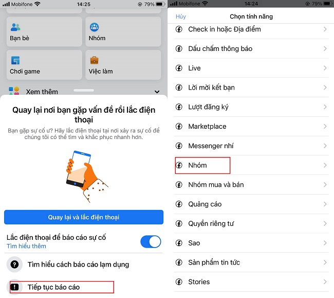 Báo cáo sự cố facebook bị hạn chế đăng bài group với Trung tâm hỗ trợ