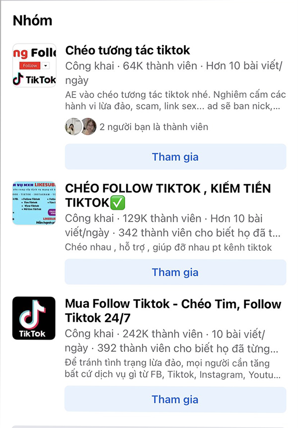 Tương tác chéo tiktok