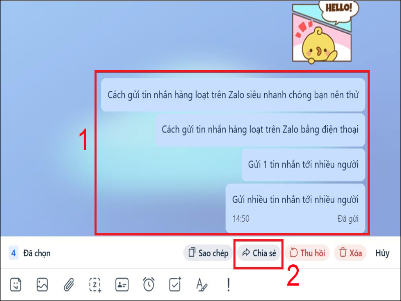 Click vào "Chia sẻ"