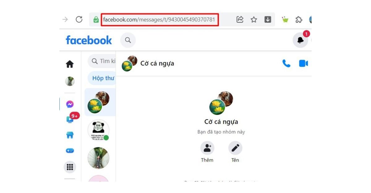 Sao chép link nhóm messenger