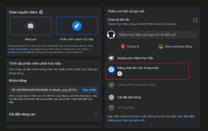Cách đăng chéo livestream Facebook x3 tiếp cận